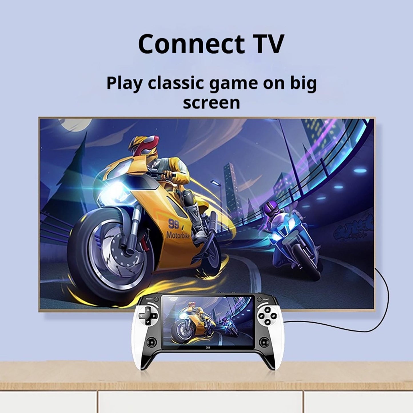 2025 X9 Handheld Game Console, 5.5'' HD Display Retro Gaming Console with 10 Emulators, Built-in 3000 Classic Games, Supports TV Output, Portable Video Game Player for Kids & Adults