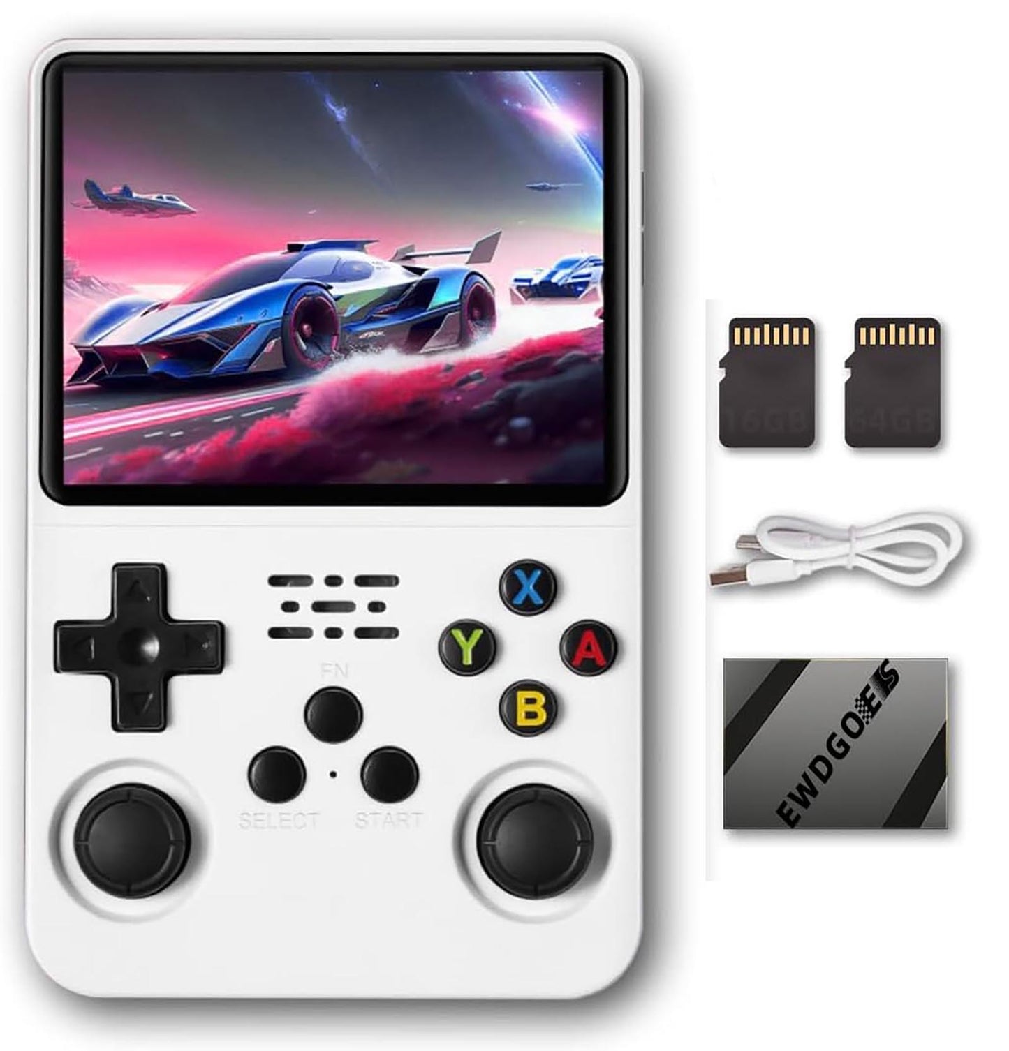 R36S Retro Handheld Game Console, 3.5โ HD Display, Dual 3D Joysticks, 3500mah battery, 11 Emulator Systems, 64GB 15000+ Games